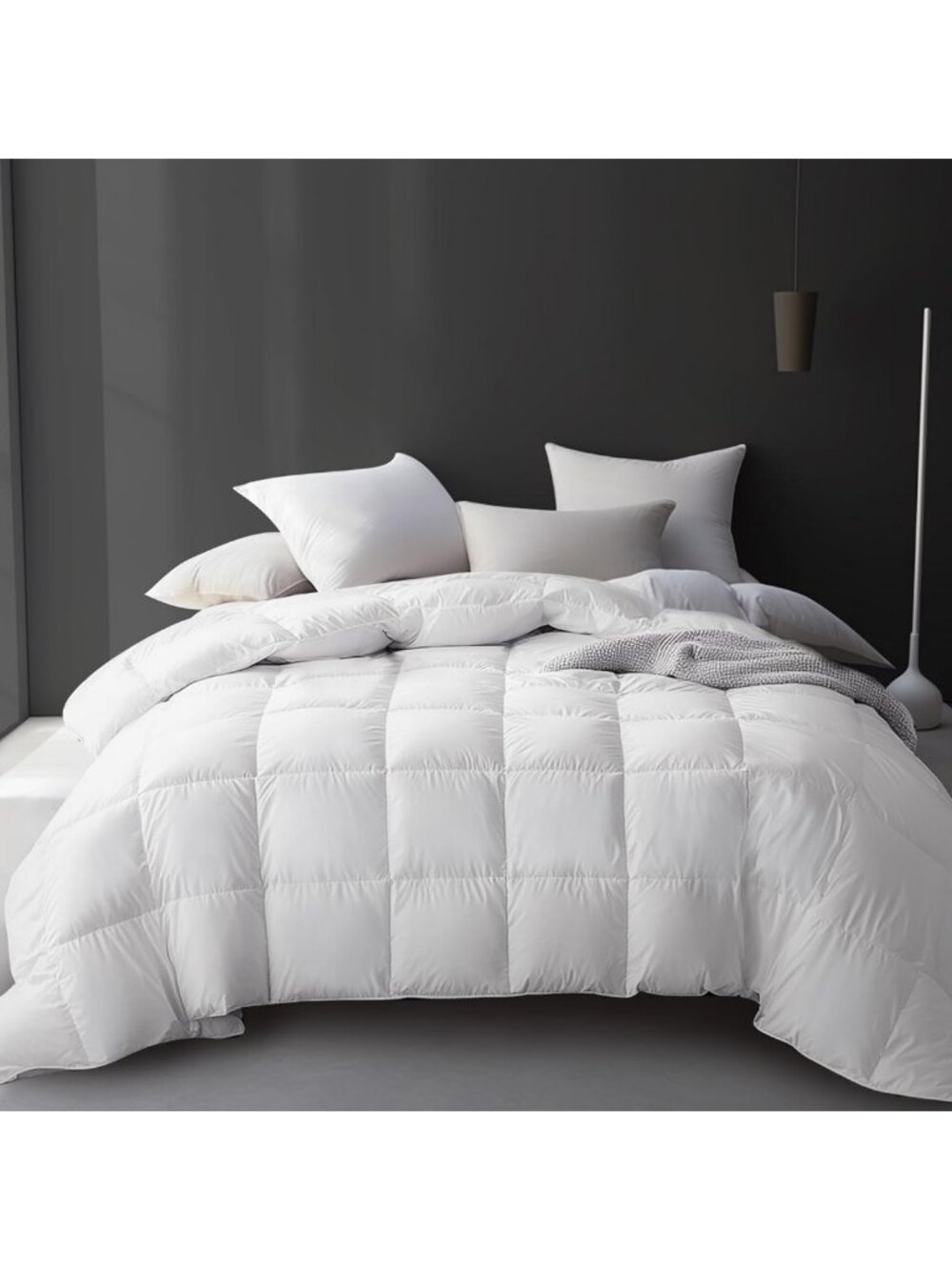 Luxury White Goose Down Comforter - King Size, Soft, Cozy, Hypoallergenic